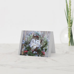 **HAPPY HOLIDAY** SAYS THIS PAIR OF BEAUTIFUL OWLS CARD