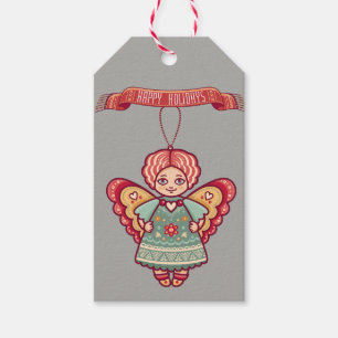 Happy Holiday/Scandinavian Angel/ Christmas Gift Tags
