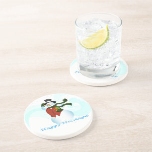 Happy Holiday Snowman Coaster