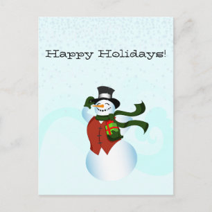 Happy Holiday Snowman Postcard