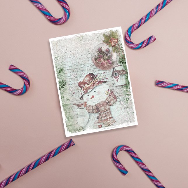 Happy Holiday Snowman Scrapbook Paper (Creator Uploaded)