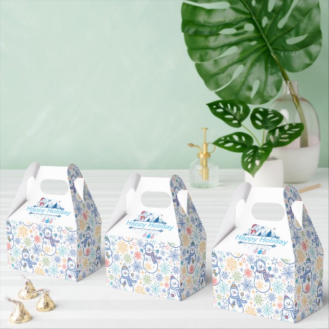 Happy Holiday Snowmen Favour Box (Multiple)