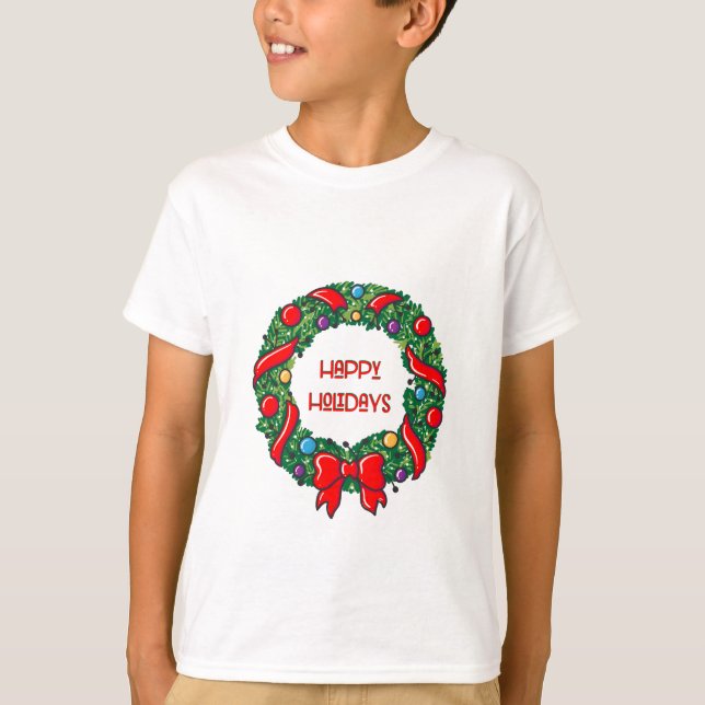 Happy Holiday Tee Whimsical Reef Graphic Modern (Front)