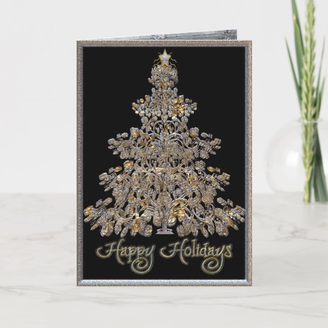 Happy Holiday Tree Glitz Card (Front)