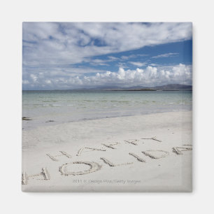 Happy Holiday Written On Eilogarry Beach Magnet