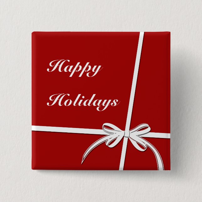 Happy Holidays 15 Cm Square Badge (Front)