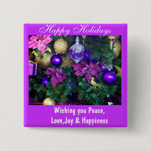 Happy Holidays_ 15 Cm Square Badge