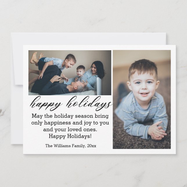 happy holidays 2 photos collage Flat Note Card (Front)