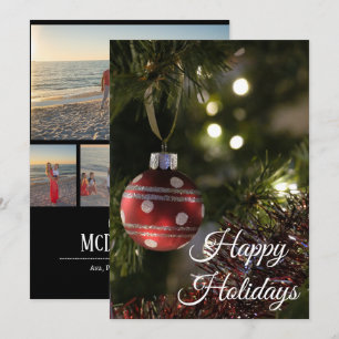 Happy Holidays 5 Photo Collage Personalised Card