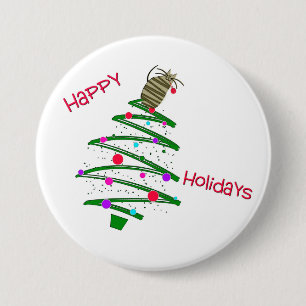 Happy Holidays 7.5 Cm Round Badge