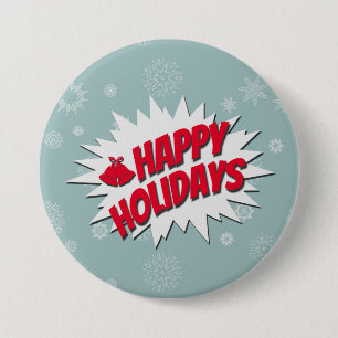 Happy Holidays 7.5 Cm Round Badge