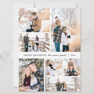 Happy Holidays 7 Photo Christmas Holiday Card
