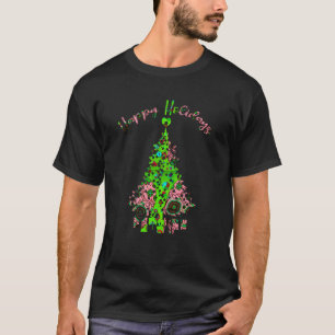 Happy Holidays A Pink Green Paisley Christmas Tree T-Shirt