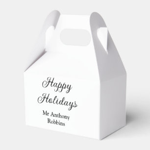 Happy holidays add name date year simple minimChri Favour Box