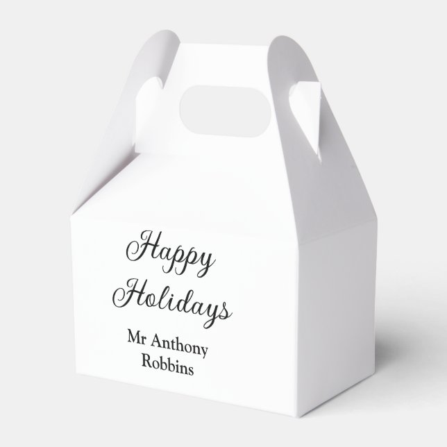 Happy holidays add name date year simple minimChri Favour Box (Front Side)