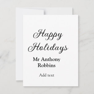 Happy holidays add name date year simple minimChri Holiday Card