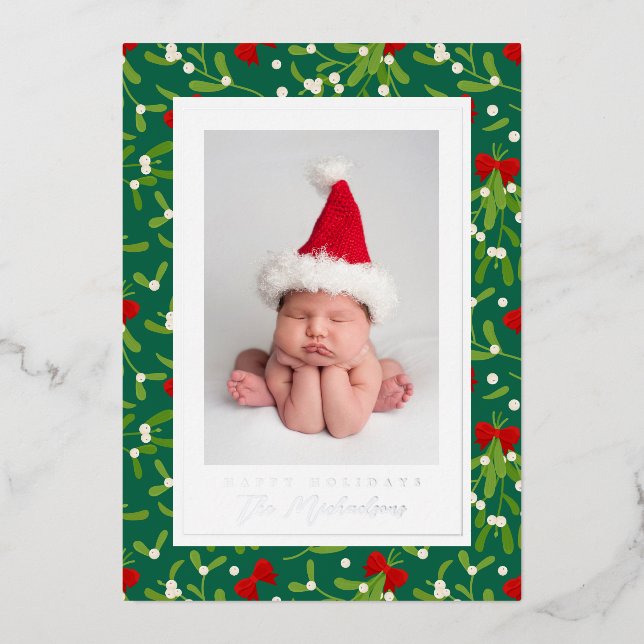 HAPPY HOLIDAYS | Add Your Photo Foil Holiday Card (Front)