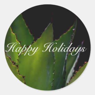 Happy Holidays Agave Classic Round Sticker