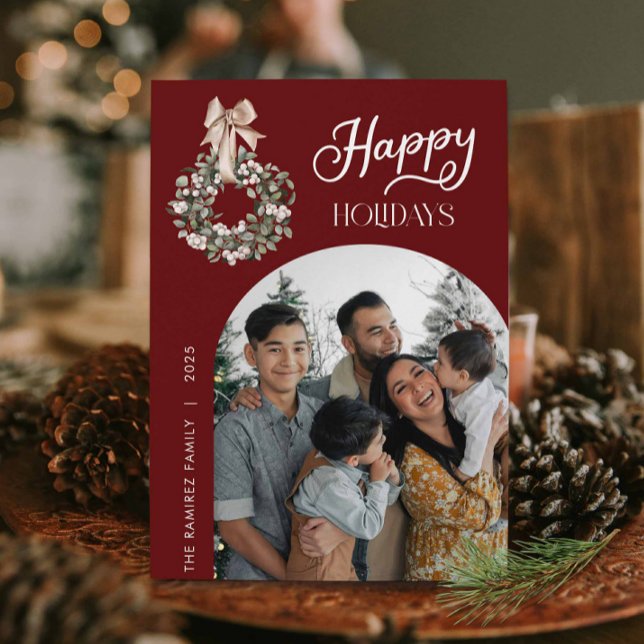 Happy Holidays Arch Photo Christmas Card (Happy Holiday Arch Photo Greeting Card)