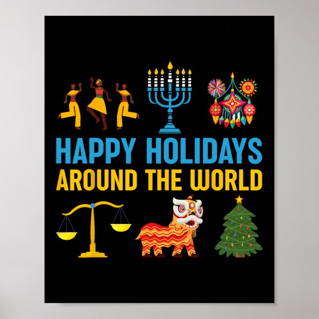 Happy Holidays Around The World Multicultural Cele Poster (Front)