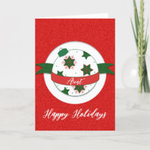 Happy Holidays Aunt Bauble Greeting Card