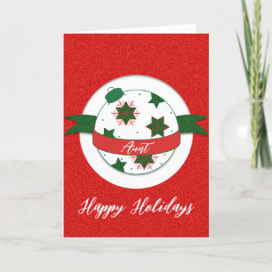 Happy Holidays Aunt Bauble Greeting Card 