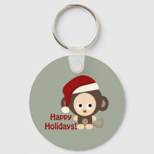 Happy Holidays! Baby Monkey Key Ring