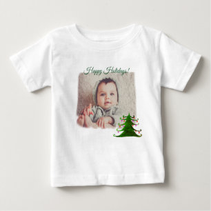 Happy Holidays Baby Photo Personalised Shirt