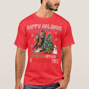 Happy Holidays Barrelling Around Christmas Tree Ba T-Shirt