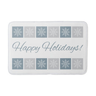 “Happy Holidays” bath mats
