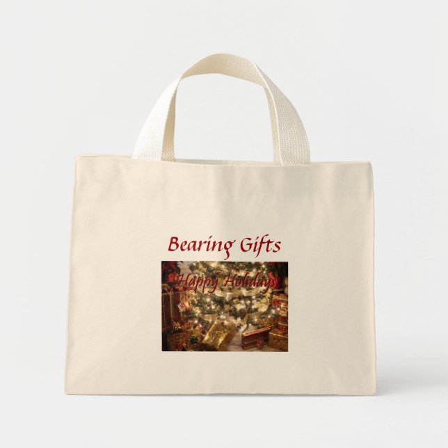 Happy Holidays - Bearing Gifts - Jumbo Tote Bag (Front)