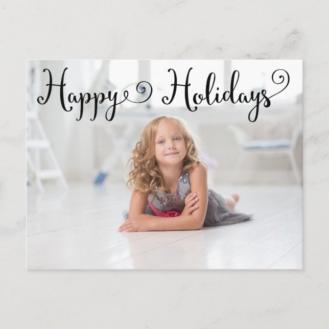 Happy Holidays Black Script - Post Card (Front)