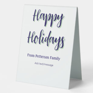 Happy holidays blue green Christmas stylish modern