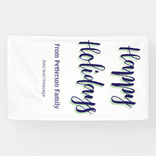 Happy holidays blue green Christmas stylish modern Banner
