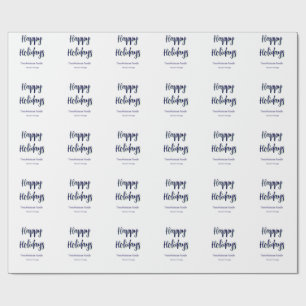 Happy holidays blue green Christmas stylish modern Wrapping Paper
