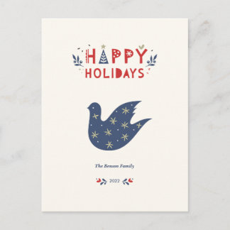 Happy Holidays Bold Typography Postcard