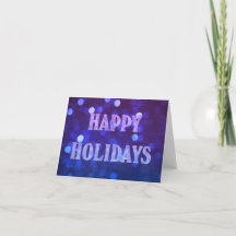 Happy Holidays Bright Blue Bokeh