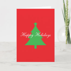 Happy Holidays Bright Red Christmas New Year Card