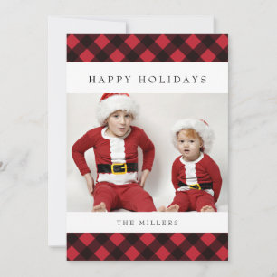 Happy Holidays Buffalo Plaid Card for Christmas