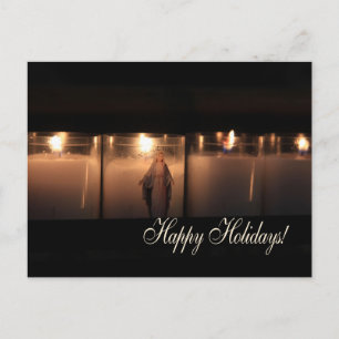 Happy Holidays Burning candles christmas Holiday Postcard