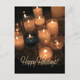Happy Holidays Burning candles christmas Holiday Postcard