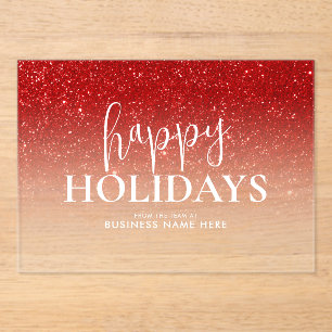 Happy Holidays Business Acrylic Holiday Card Acrylic Invitations