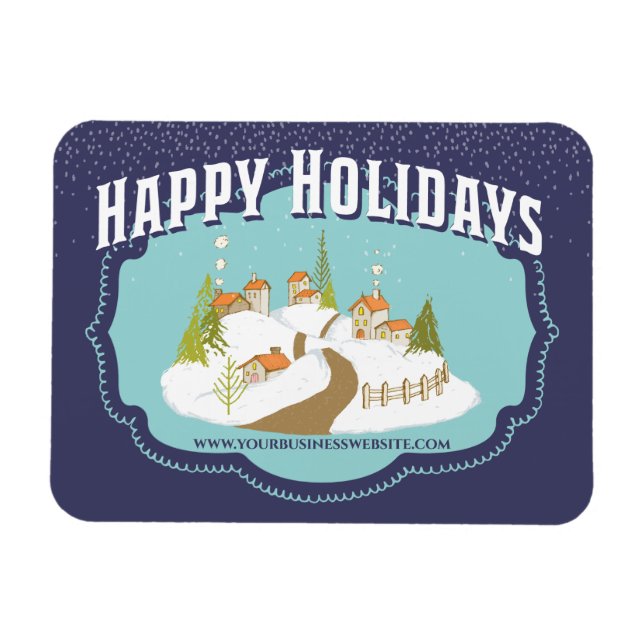Happy Holidays Business Corporate Customer Thanks Magnet (Horizontal)