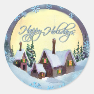 HAPPY HOLIDAYS by SHARON SHARPE Classic Round Sticker