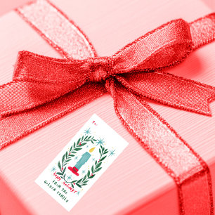 Happy Holidays Candle Hand Drawn CUSTOM To From