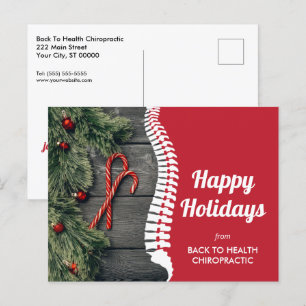 Happy Holidays Candy Canes Chiropractic Holiday Postcard