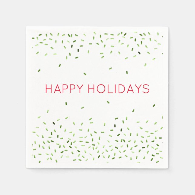 HAPPY HOLIDAYS Candy Sprinkles Merry Christmas Fun Napkin (Front)
