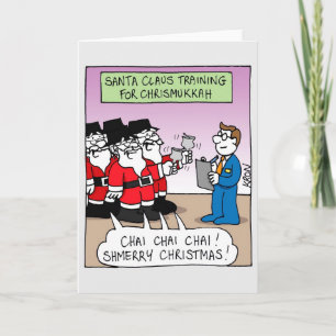 Happy Holidays Card - Chrismukkah Santa Claus