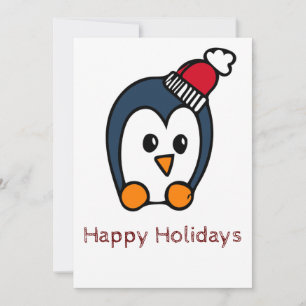 Happy Holidays Card Penguin