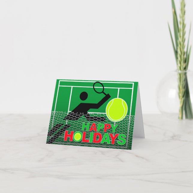 Happy Holidays Card Tennis Player (Front)